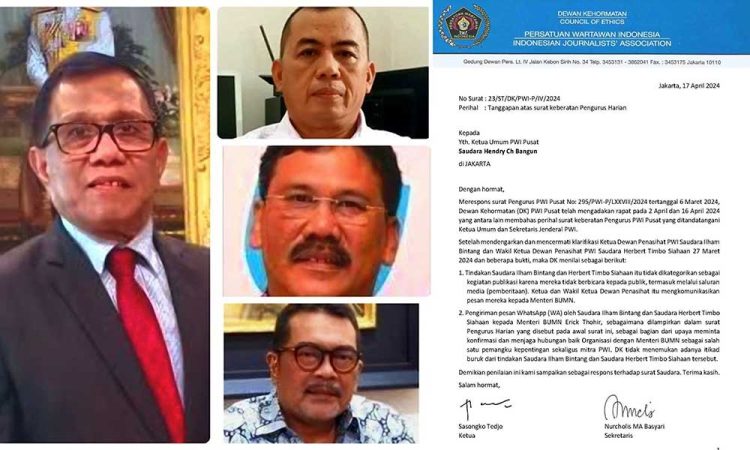 Dewan Kehormatan PWI Beri Tanggapan Terkait Kontroversi Surat PWI Pusat