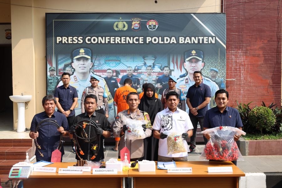 Ditreskrimsus Polda Banten Ungkap Kasus Penyuntikan Tabung Gas