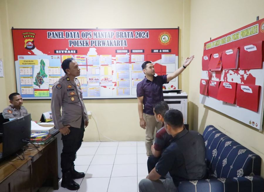 Polda Banten Laksanakan Peliputan Kesiapan Polsek Purwakarta Polres Cilegon menghadapi pemilu 2024