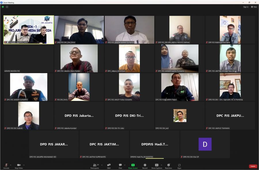 PLT Ketua Terpilih Kembali Sebagai Ketua DPD PJS DKI Jakarta Dalam MUSDA Online