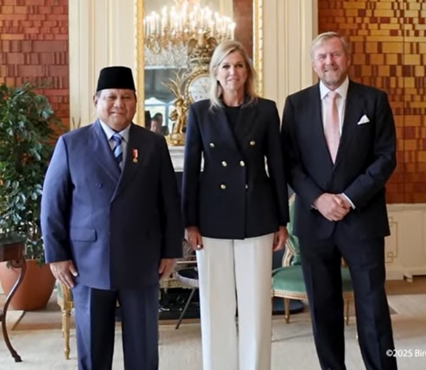 Presiden Prabowo Disambut Raja Willem-Alexander dan Ratu Maxima di Istana Huis ten Bosch