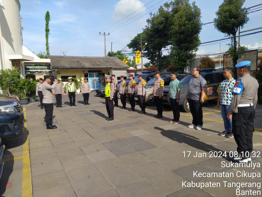 Rutin dan Tertib, Apel Pagi Personil Polsek Cikupa: Laporan Kapolsek Cikupa